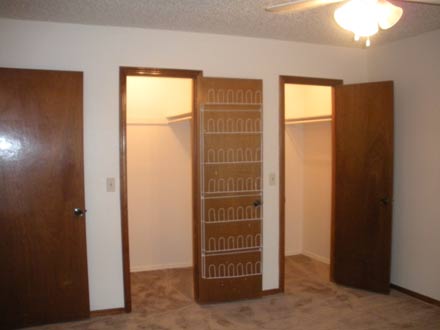 A double door in a room