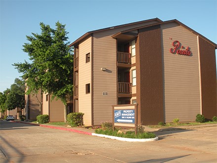 An exterior shot of the building
